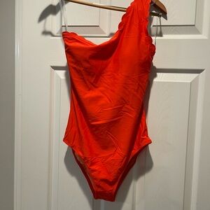 J. Crew factory Bright reddish orange womens One Piece swimsuit